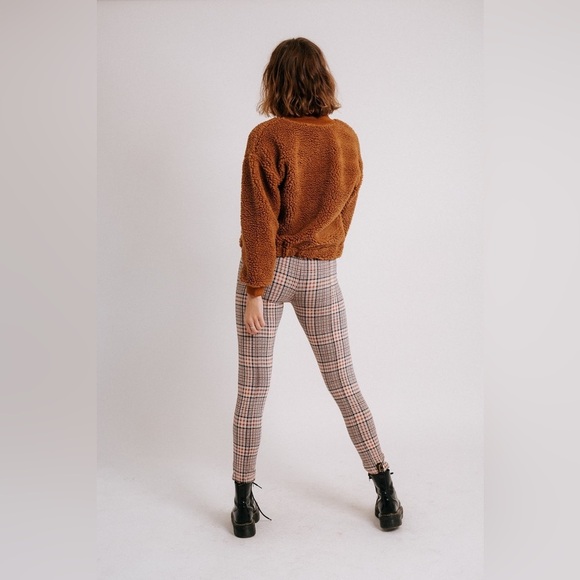 J.O.A Teddy Fur Pullover Sweater Jacket | Tan Brown | Size Medium - Picture 5 of 11